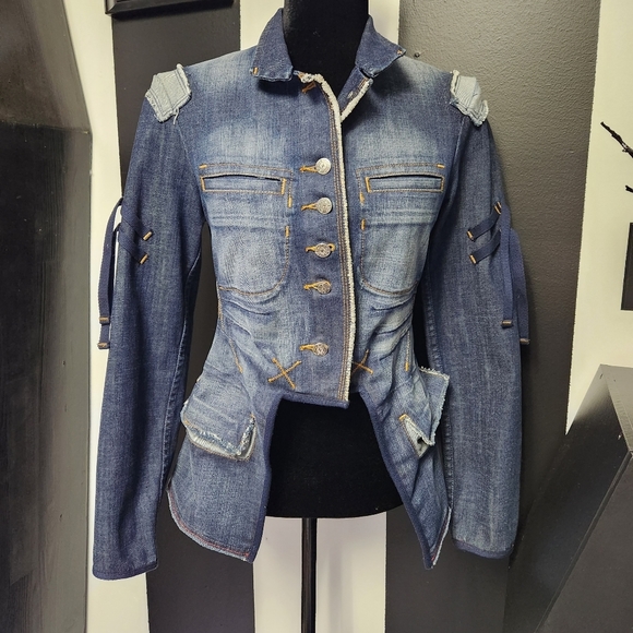 mx jeans Jackets & Blazers - Vintage Artsy denim military style